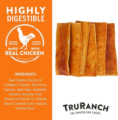 TRURANCH Collagen Chips - Collagen Dog Treats - Long Lasting Healthy Joint Support - Rawhide Alternative Chips - Skin & Coat Health - Made with Real Chicken, Value Pack, 3 Bags, 1.5 lbs
