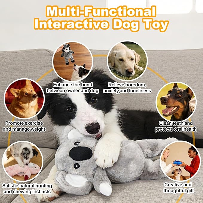 Black and White Zebra Plush Squeaky Dog Toy with Bungee Leg Puppy Teething Chew Toy Cute Soft Indoor Outdoor Interactive Stuffed Animal Dog Toy for Small Medium Large Dogs Toy Gift 35cm/13.78in
