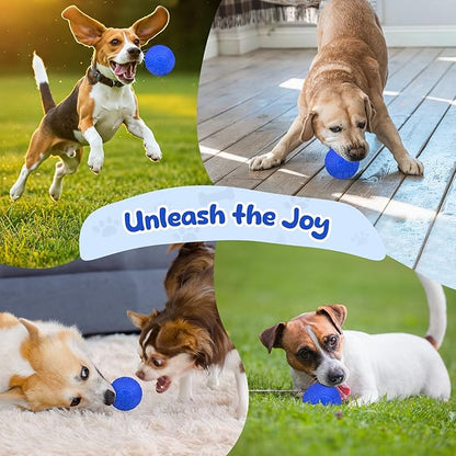Indestructible Dog Toys for Aggressive Chewers, Squeaky Balls for Large Dogs, Interactive Squeaky Dog Balls for Aggressive Chewers, Outdoor Tough Chew Toys for Dogs to Relieves Anxiety
