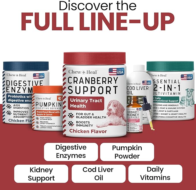 Dog UTI Treatment Cranberry Supplement for Dogs, 120 Soft Chews - Natural Urinary Tract Infection Support and Healthy Bladder Control – Made with Echinacea and Vitamin C