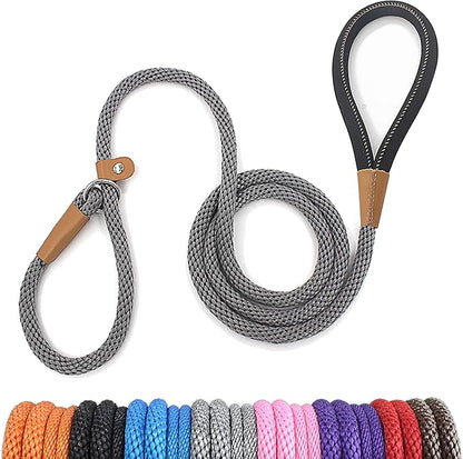 lynxking 8 FT Dog Leash Slip Lead 2 Pack Strong Heavy Duty Braided Dog Training Leash No Pull Training Lead Leashes for Medium Large and Small Dogs