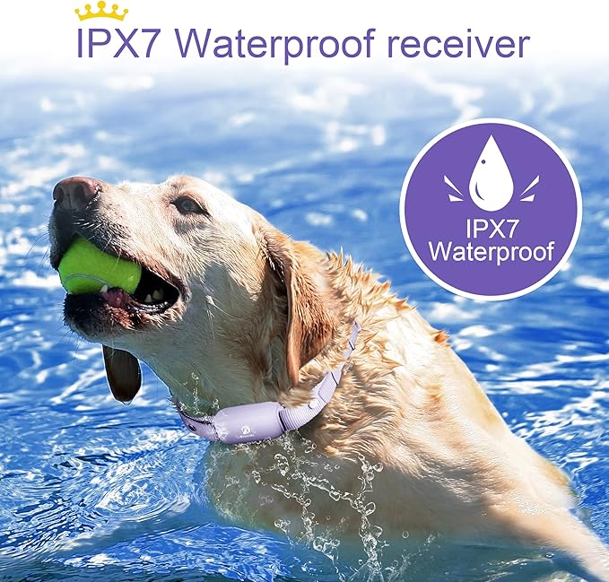Bousnic Dog Shock Collar for 2 Dogs - (8-120lbs) Waterproof Rechargeable Electric Dog Training Collar with Remote for Small Medium Large Dogs with Beep Vibration Safe Shock Modes(Purple)