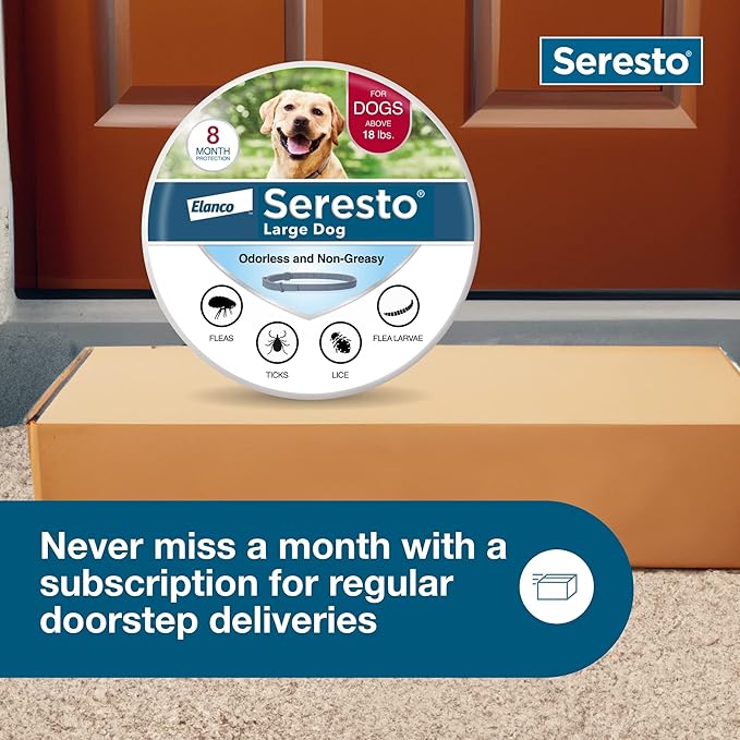Seresto Large Dog Vet-Recommended Flea & Tick Treatment & Prevention Collar for Dogs Over 18 lbs. | 2-Pack