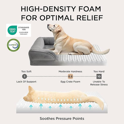 Bedsure Orthopedic Dog Beds for Small Dogs - Washable Small Dog Cat Bed Waterproof, Comfort Pet Couch Sofa with Washable Removable Cover, Pets Bed with Nonskid Bottom, Hazel, 24"
