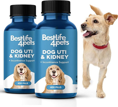 Dog UTI Treatment & Kidney Health Formula – Natural Dog Urinary Tract Supplements to Manage Urine Frequency & Leaks – Bladder Control Support for Urinary Incontinence & Renal Health – 2 Pack