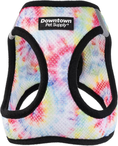 Downtown Pet Supply Step-in Dog Harness – No Pull, Adjustable Padded Mesh with Reflective Trim, Secure Buckle Strap – Comfortable & Breathable Small Dog Harness, Medium, Tye Die