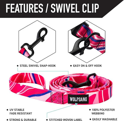 Wolfgang Heavy Duty Dog Leash, Pull-Tested for Walking & Training, Marbleswirl, Small