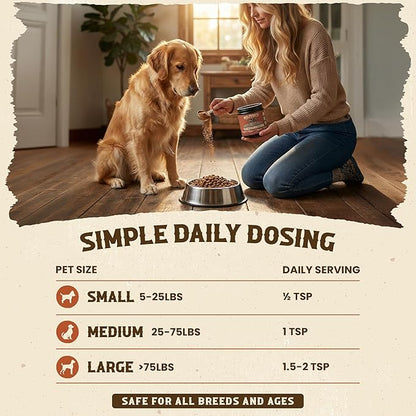 Alpha Organ Blend for Dogs - Grass Fed Beef Liver Heart Kidney Pancreas Spleen Powder - Freeze Dried Dog Vitamin Minerals - Supports Immunity Joints Skin Coat Energy - All Breeds 30 Servings