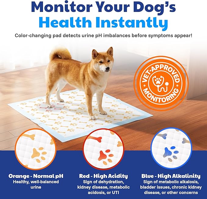 American Kennel Club Advanced Puppy Pads with Color-Changing Health+ Indicator and Ultra Absorbent Quick Dry Gel – 22''x22'' Leakproof Training Pads for Dogs – Fresh Scented – 100 Count