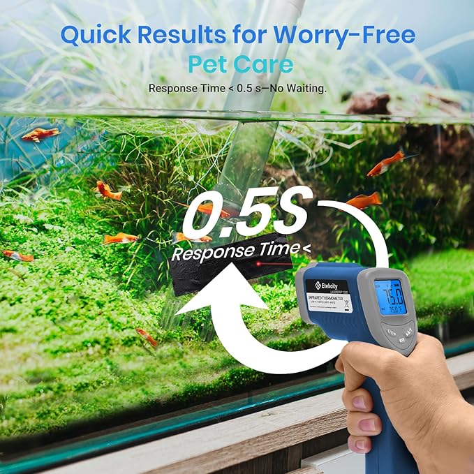 Etekcity Infrared Thermometer Laser Temperature Gun 1080, -58°F~ 1130°F for Meat Food Candy Pizza Oven, Heat Gun for Cooking, Kitchen, Fridge, Reptile, BBQ, HAVC, Adjustable Emissivity & Max Measure
