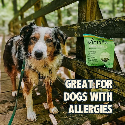 Jiminy's Chewy Cricket Dog Training Treats, Low Calorie, Hypoallergenic, 6oz, Sweet Potato & Pea (Pack of 1)