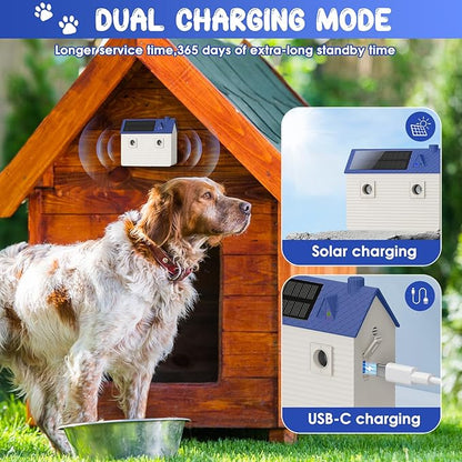 Dog Bark Deterrent Devices: Ultrasonic Anti Barking Device for Dogs with 3 Training Modes 50 FT | Solar Dog Barking Deterrent Devices | Stop Barking Dog Device for Indoor (Blue)