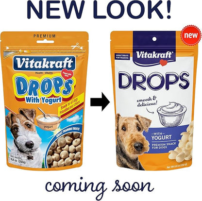 Vitakraft Drops Dog Treats with Yogurt - Bite-Sized Yogurt Training Treats for Dogs - Small Dog Treats