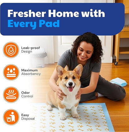 American Kennel Club Advanced Puppy Pads with Color-Changing Health+ Indicator and Ultra Absorbent Quick Dry Gel – 22''x22'' Leakproof Training Pads for Dogs – Fresh Scented – 100 Count