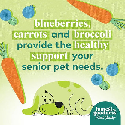 Honest to Goodness Plant Snacks Golden Years Senior Support Dog Treats, Blueberry & Carrot Recipe, 8oz