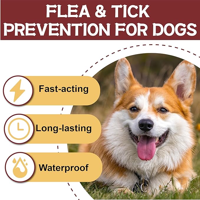 Flea and Tick Prevention for Dogs, Flea and Tick Treatment for Extra Large Dog, Flea & Tick Control, 89-132 Pounds, 6 Doses