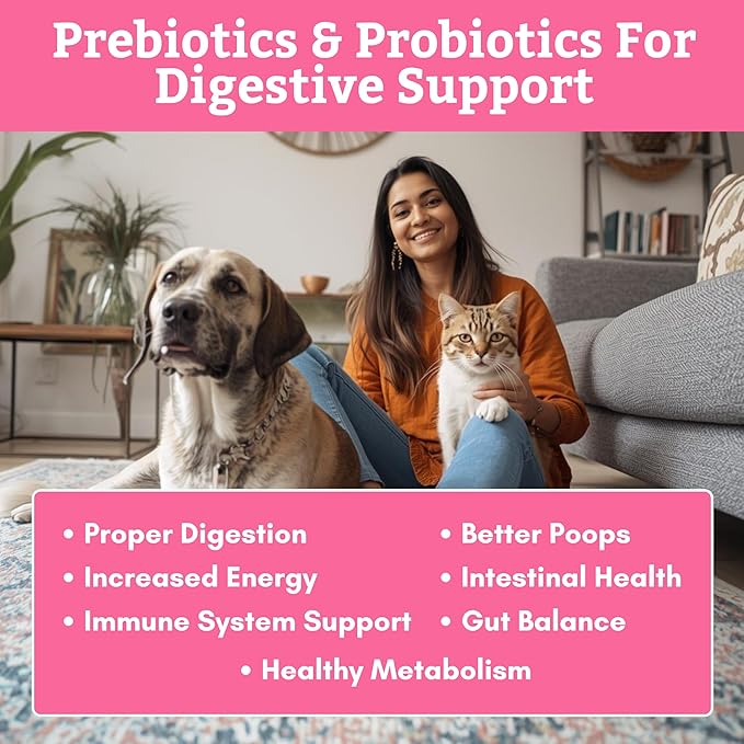 Wholistic Pet Organics WholeBiotics - Daily Dog Probiotics for Digestive Health Support & Immune Boost - 9 Strains - Prebiotics & Probiotics for Dogs & Cats - Gut Health for Dogs - 3 Oz - 85 Scoops