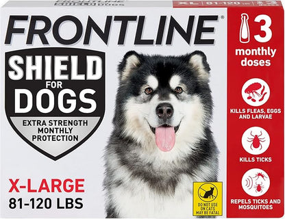 FRONTLINE Shield Flea & Tick Treatment for X-Large Dogs 81-120 lbs. Count of 3