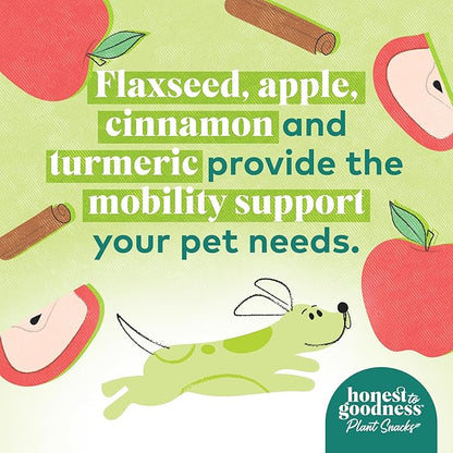 Honest to Goodness Plant Snacks Happy Feet Apple & Cinnamon Recipe Dog Treats, Enriched with Omega 3s & Postbiotics, 8oz