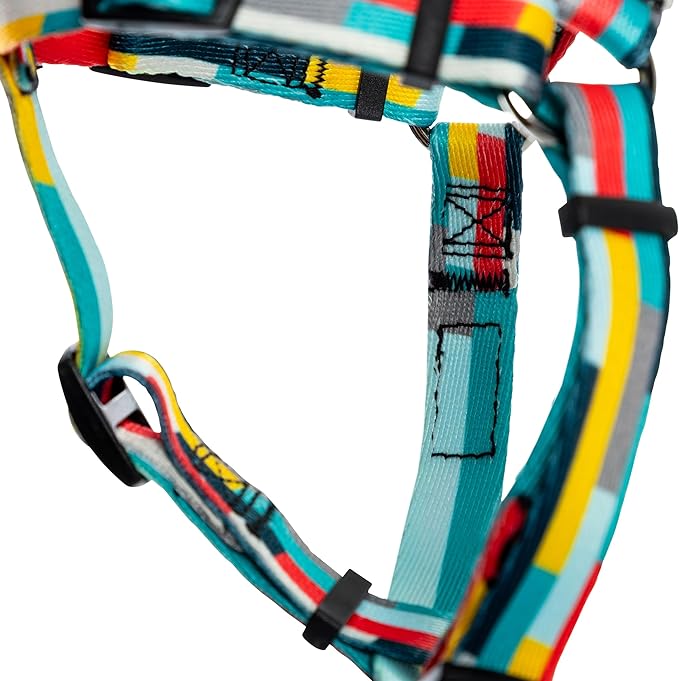 Wolfgang Heavy Duty Adjustable Dog Harness, Pull-Tested for Walking & Training, Mixtape Print, Large