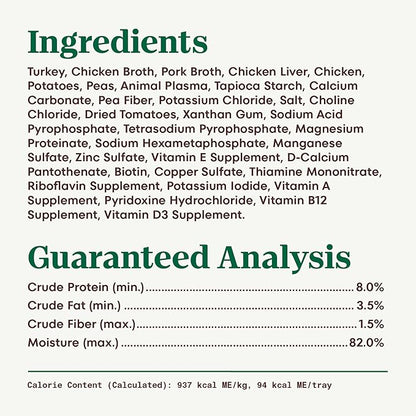 Nutro Adult Wet Dog Food, Natural Grain Free Dog Food Wet Cuts in Gravy Roasted Turkey, Potato & Pea Stew Recipe, 3.5 oz. Trays (Pack of 24)
