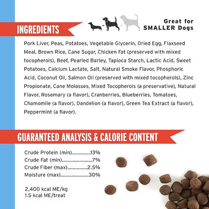 Pet Botanics 10 Oz. Pouch Training Reward Mini Soft & Chewy, Beef Flavor, with 500 Treats Per Bag, The Choice of Top Trainers