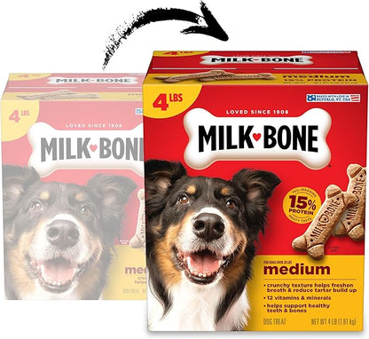 Milk-Bone Original Biscuits, Medium Dog Treats, 4 Lb. Box
