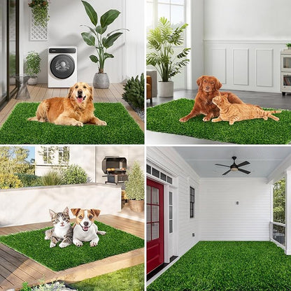 Grass Pad for Dogs Potty, 33x20.8 Inch Dog Grass Pad, Reusable Pee Fake Grass Mat for Pets Potty Training, Washable Pee Pads for Dog Indoor Outdoor Use