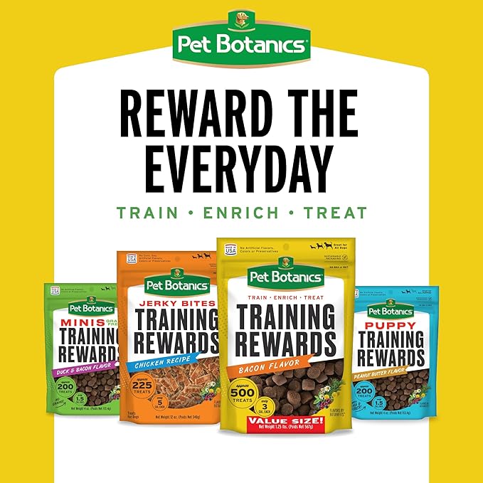 Pet Botanics 10 oz. Pouch Training Reward Mini Soft & Chewy, Chicken Flavor, with 500 Treats Per Bag, The Choice of Top Trainers