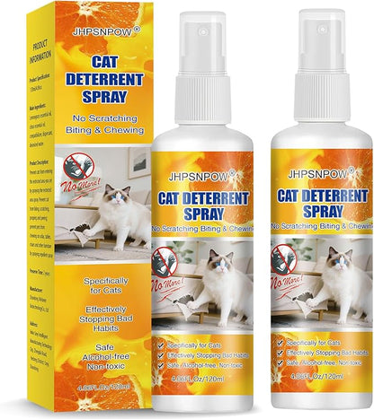 Cat Deterrent Spray for Pee, 2Pack 4oz Dog Urinating Repellent Spray, Anti Scratch Furniture Fabric Protector, Pet Corrector Air Spray for Scratching, Kitten Behavior Training, No Chew Marking Indoor