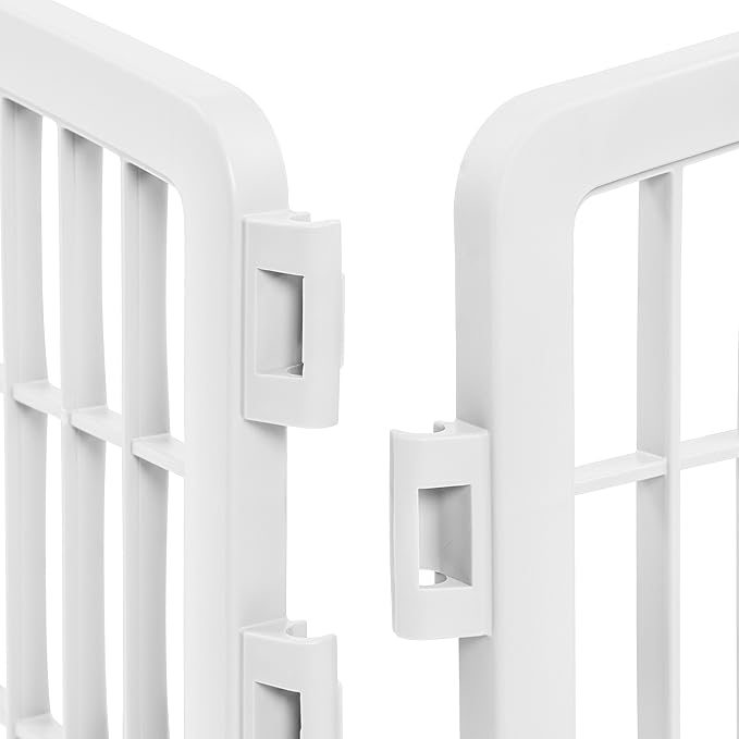 IRIS USA 24" 2-Panel Add-On Panels Pet Dog Puppy Playpen, Foldable, Customizable, White