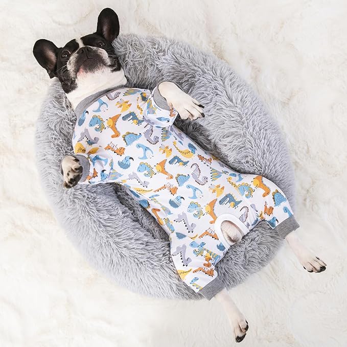 Dog Surgery Recovery Suit, Dog Onesie for Surgery Female Male Dogs, Dogs Pajamas Long Sleeve, Small Dogs Onesie, Abdominal Wound Bandages Surgical Suit, Cat Recovery Suit for Shedding Skin Disease