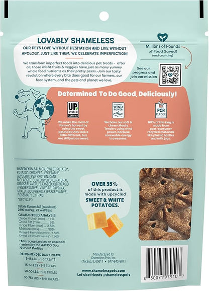 Shameless Pets Soft & Chewy Dog Treats, Reelin' Salmon Meaty Tenders, 8oz – Real Salmon is 1st Ingredient – Grain Free, No Corn or Soy – Digestive Support – for Small, Medium & Large Dogs