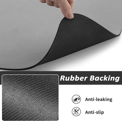 HotLive Dog Food Mat - Absorbent Cat Mat for Food and Water, No Stains Pet Feeding Bowl Mat, Easy to Clean Pet Placemats, Quick Dry Dog Water Dispenser Mat for Messy Drinkers | Paw Grey 24"x 36"
