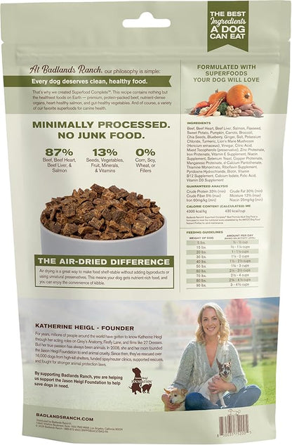 BADLANDS RANCH by Katherine Heigl – Superfood Complete Air-Dried Beef Dog Food – High Protein with Superfoods for Daily Wellness & Consistent Nutrition – 24 oz