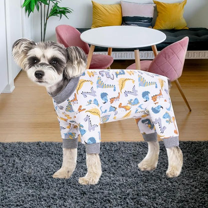 Dog Surgery Recovery Suit, Dog Onesie for Surgery Female Male Dogs, Dogs Pajamas Long Sleeve, Small Dogs Onesie, Abdominal Wound Bandages Surgical Suit, Cat Recovery Suit for Shedding Skin Disease