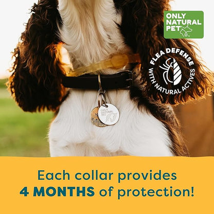 Only Natural Pet EasyDefense Flea & Tick Dog Collar - Canine Flea Control Collars - One Size Fits All - Pet Care That Protects up to 4 Months - for Dogs (2 Packs)