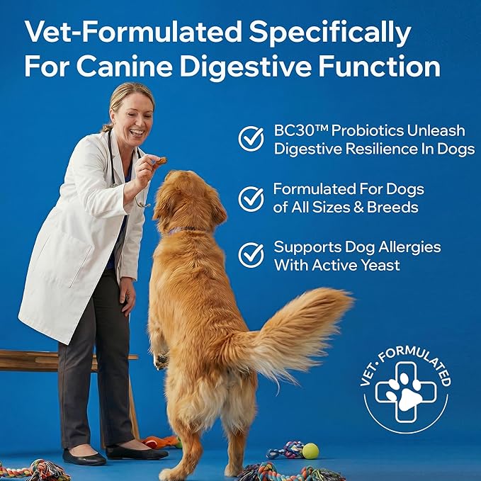 Dog Probiotics for Digestive Health & Gut Health | Probiotics for Dogs w/Prebiotics & Digestive Enzymes | Dog Probiotics for Diarrhea, Bad Breath, Immunity | Constipation & Gas Relief for Dogs | 90ct