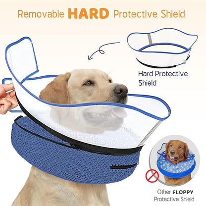 Supet Raised Inflatable Dog Cone Alternative Collars for After Surgery, Dog Donut Collar After Surgery, Soft Pet Cone for Small Medium Large Dogs to Stop Licking