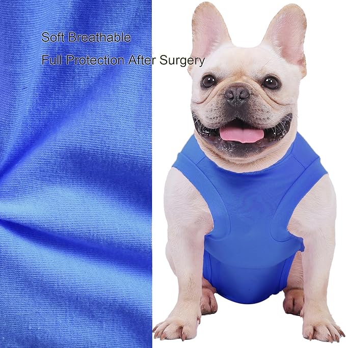 Dog Surgery Recovery Suit - After Spay, Abdominal Wounds Post Surgical Recovery, Anti Licking Breathable Dog Onesies for Small, Medium & Large Pet, Alternative Bandages Cone E-Collar
