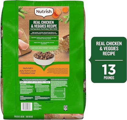 Nutrish Rachael Ray Adult Dry Dog Food Real Chicken & Veggies Recipe, 13 lb. Bag