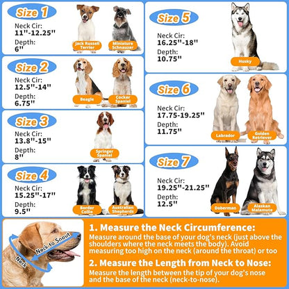 Dog Cone Collar, Clear Soft Cone for Dogs After Surgery to Stop Licking, Breathable Mesh Recovery Collar with Elastic Loop for Snug Fit, Adjustable E-Collar for Large Dogs, Black Size 7