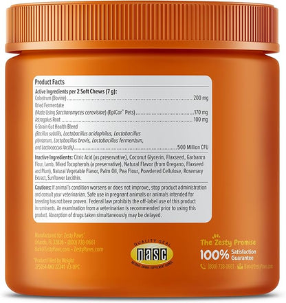 Zesty Paws Allergy Immune Bites - Dog Allergy Chews, Dog Probiotics for Itchy Skin and Ears, Lamb, 90ct