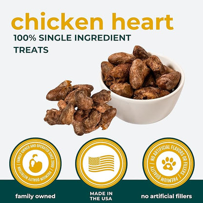 Momentum Carnivore Nutrition Freeze-Dried Chicken Heart Dog Treats & Cat Treats – Single-Ingredient, High-Protein, Grain-Free, Naturally Nutrient-Rich – Made in USA – 3.5 oz Bag