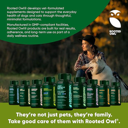 Rooted Owl Metabolism Support - L-Carnitine Supplement for Dogs and Cats to Support Healthy Weight - Dog and Cat Supplement - 60/ct