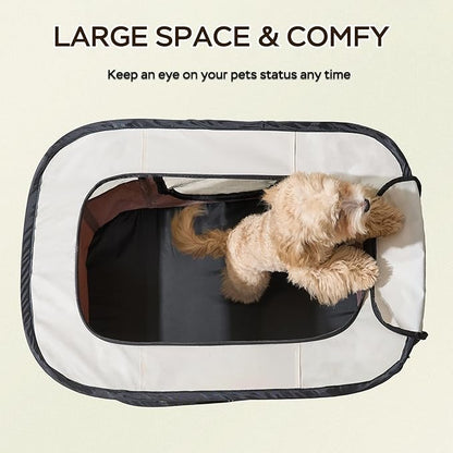 Portable Foldable Pet Playpen Collapsible Crates Kennel Playpen for Dog cat and Rabbit &Travel playpen Outdoor or Indoor (Large（35.4" L x 27.6" W x 23.6" H）, Brown)