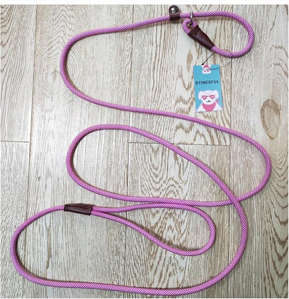 BTINESFUL 7ft Slip Lead Dog Leash, 1/4" Nylon Rope Dog Training Leash for Small Medium Dogs No-Pull Walking, Behavior Training, 14+ Colors