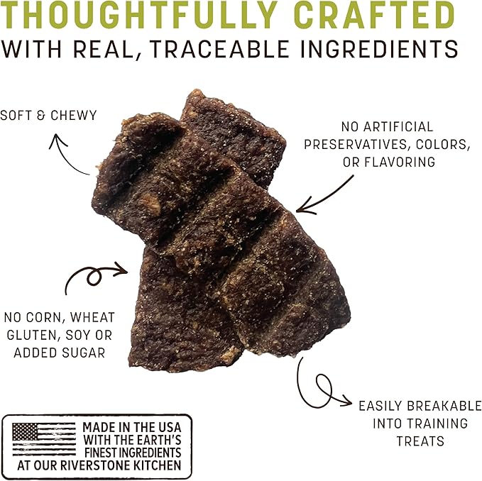 Earth Animal Wisdom Air Dried Jerky - From the Air Recipe Premium Natural Jerky Strips Dog Treats - 3 Pack 4 oz Bag