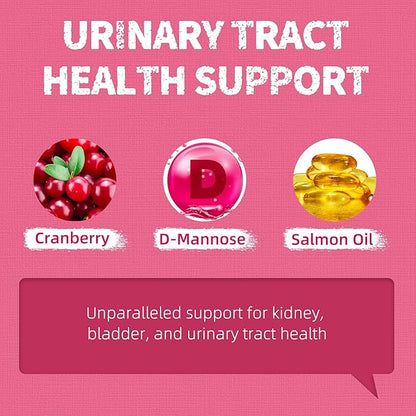 Just Try 36 OZ Urinary Tract Cat Treats for Indoor Cats Health Supplement Cranberry & D-Mannose for Kidney Bladder UT Support Salmon Flavor Crunchy Chews