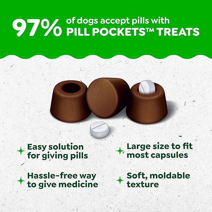 Greenies Pill Pockets for Dogs Small Size, Tablet Pill Treats for Dogs, Hickory Smoke Flavor, 3.2 oz. Pouch